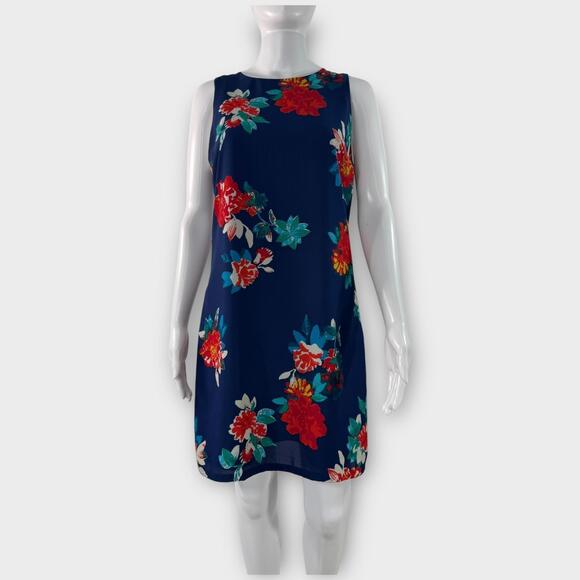Love...Ady Dresses & Skirts - Love…ady Blue Red Floral Print Sleeveless A Line Mini Dress Women’s Size Medium
